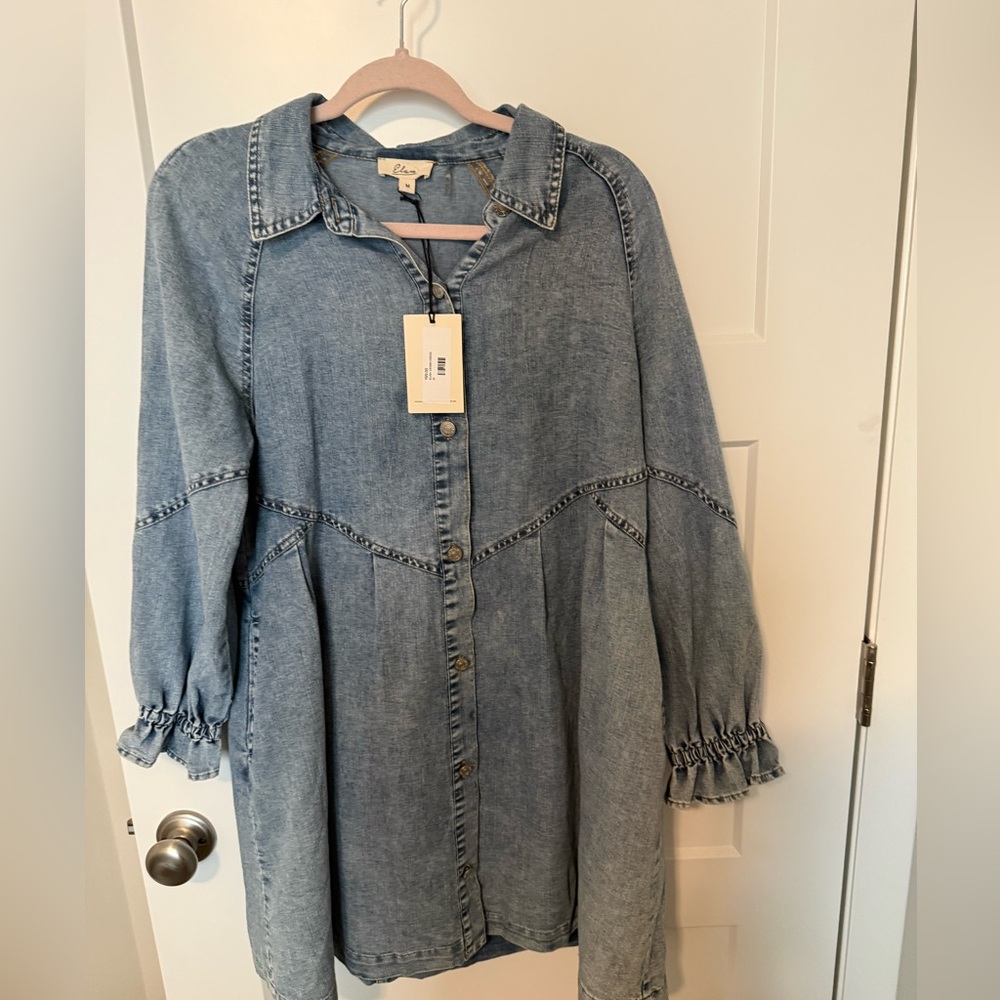 NWT Elan Longsleeve Denim Dress